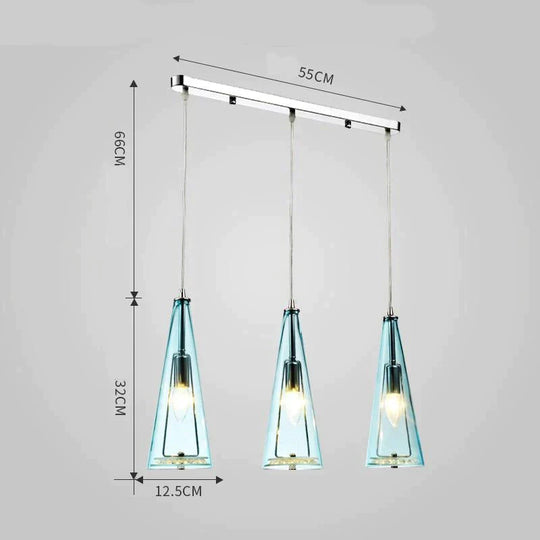 Modern Simple Led Chandelier Three Head Crystal Pendant