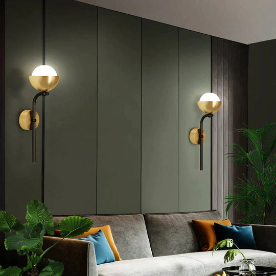 Modern Simple Room Corridor Living Room Copper Wall Lamp