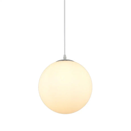 Modern Simple White Glass Round Ceiling Light For Restaurants - 1 Fixture / 10