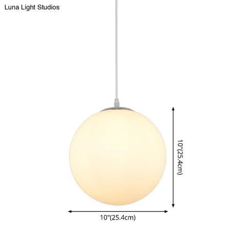Modern Simple White Glass Round Ceiling Light For Restaurants - 1 Fixture
