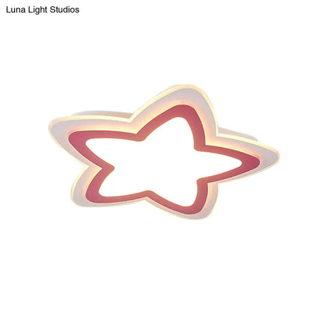 Modern Slim Star Panel Ceiling Light For Study Room - Acrylic Flush Mount Lamp