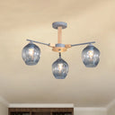 Modern Smoke Gray Glass Pendant Chandelier - 3/6 Light Modo Hanging Fixture For Living Room 3 / Grey