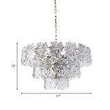 Modern Snowflake Crystal Chandelier With 3 Tiers And 4/7 Bulbs In Gold - 12/17 Wide For Dining Room