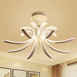 Modern Spring Acrylic Semi Flush Mount Led Ceiling Light White/Warm White / Warm