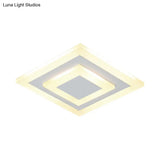 Modern Square Acrylic Led Flush Mount Ceiling Light - Stylish Lamp For Corridors And Kitchens