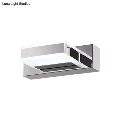 Modern Square Acrylic Vanity Light With Chrome Wall Mount - Available In 1-4 Lights