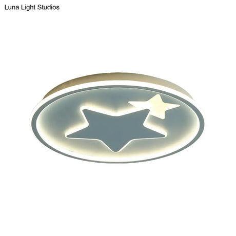 Modern Star Ceiling Light: Acrylic Led Cartoon Lamp In Black/Pink/Blue