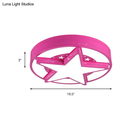 Modern Star Metal & Acrylic Bathroom Ceiling Light - Circle Flush Mount Lamp