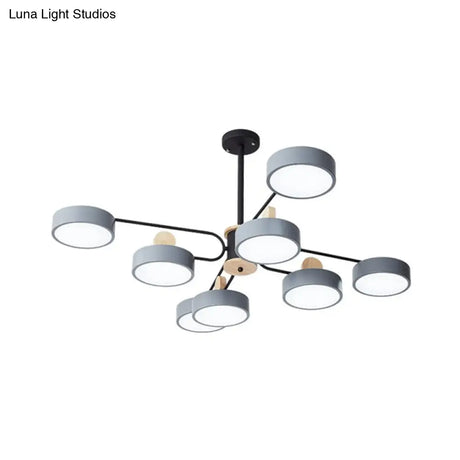 Modern Starburst Chandelier - Simplistic Metal Ceiling Lamp With Acrylic Shade For Living Room