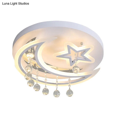 Modern Starry Led Ceiling Light In Warm/White For Bedroom - 16’/19.5’ Diameter