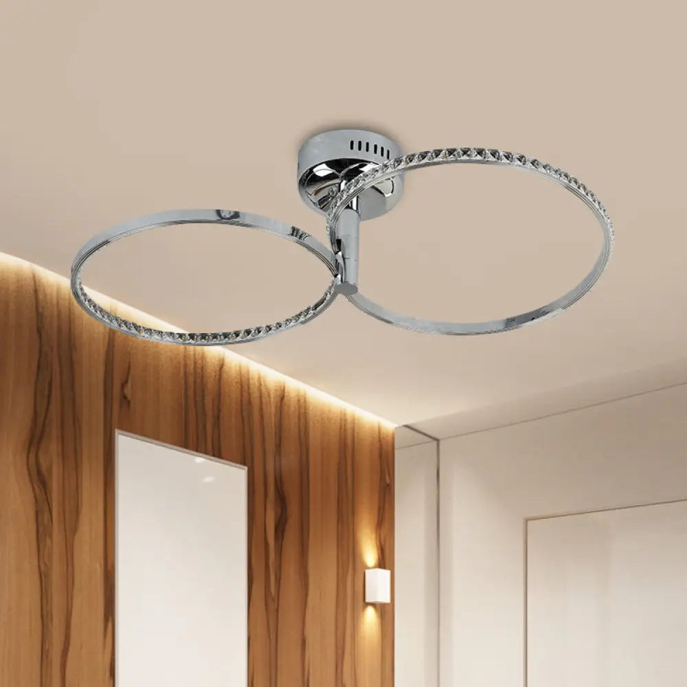 Modern Style LED Ceiling Mount with Metallic Hoop Design ...