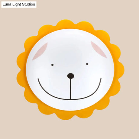 Modern Sun Ceiling Mount Light - Acrylic Flush For Kindergarten And Baby Bedrooms Yellow / Warm