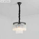 Modern Swirl Crystal Chandelier Light Fixture - 2/3 Tiers 4/9 Lights Clear Hanging Ceiling
