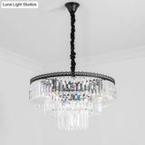 Modern Swirl Crystal Chandelier Light Fixture - 2/3 Tiers 4/9 Lights Clear Hanging Ceiling