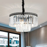 Modern Swirl Crystal Chandelier Light Fixture - 2/3 Tiers 4/9 Lights Clear Hanging Ceiling 4 / A