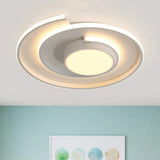 Modern Swirl Led Ceiling Lamp For Energy - Saving Study Room Lighting White / 16.5’