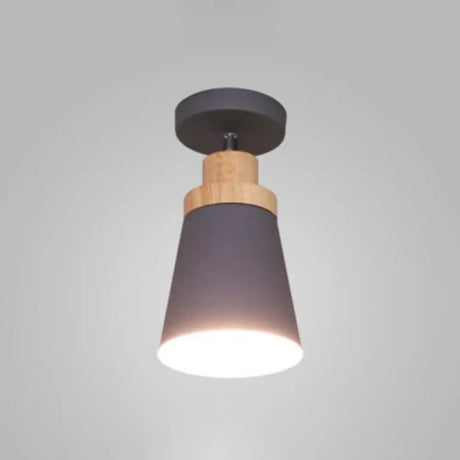 Modern Tapered Ceiling Flush Mount Light - Stylish Metal Close To Lighting Fixture Grey