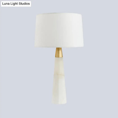 Modern Tapered Drum Table Lamp - 1 Head Night Light In White