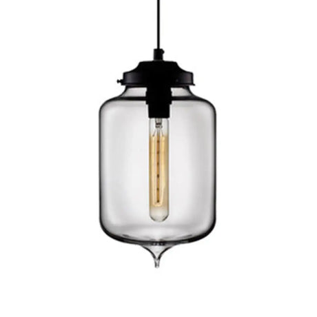 Modern Teardrop Glass Pendant Light With Red/Brown/Blue Hue - 1-Light Hanging Fixture Smoke Gray