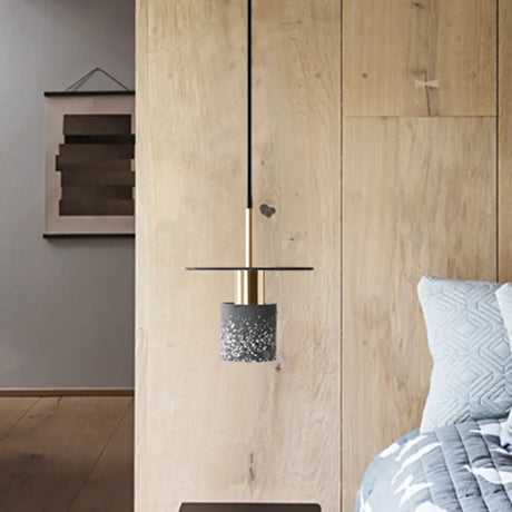Terrazzo Drop Pendant Ceiling Lamp For Dining Room Modern Design Single Bulb Suspension