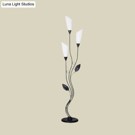 Modern Tree Floor Reading Lamp With Metallic Finish 3-Bulb Standing Light For Study Room Torchiere