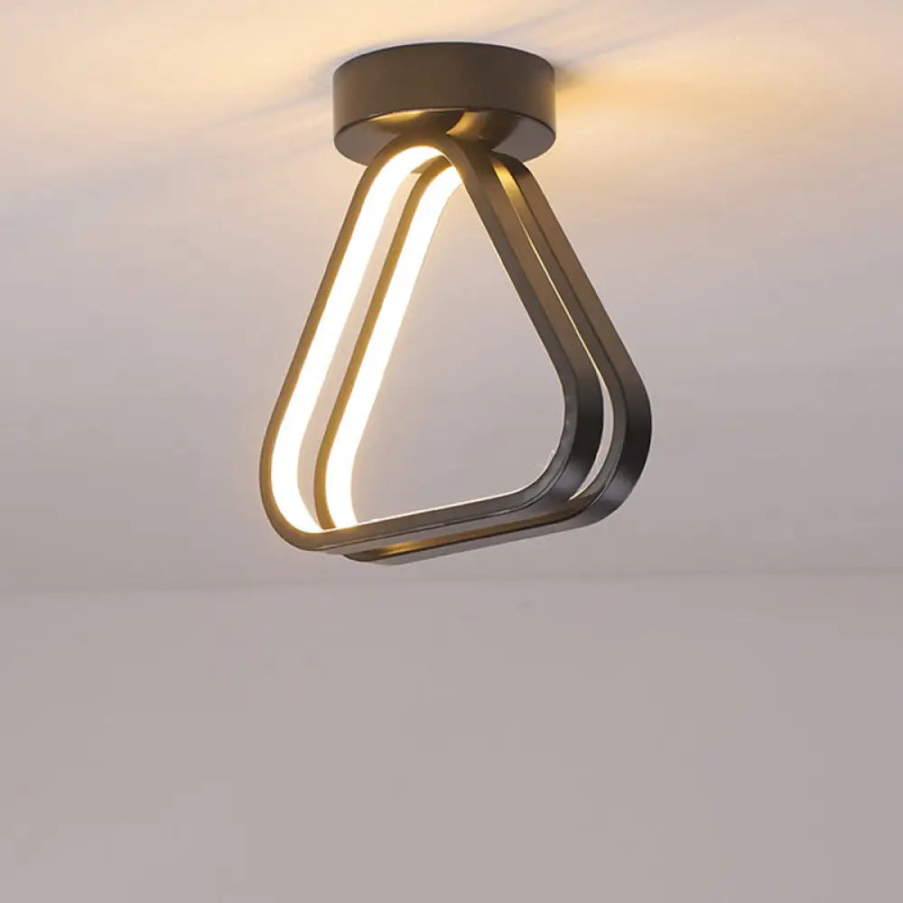 Modern Triangle Acrylic Led Ceiling Light In Black/White With Multiple Color Options Black / Warm