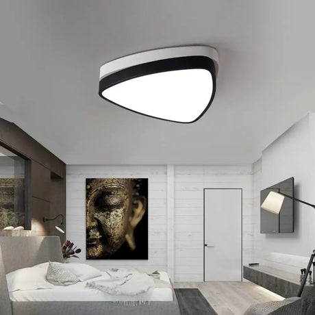 Modern Triangle Ceiling Lights In White And Black - 15/19/23 Sizes Iron Acrylic Fixture With
