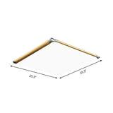 Modern Ultra-Thin Square Flush Mount With Gold Integrated Led Acrylic Shade - Warm/White 18/21/35.5