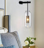 Modern Wall Mounted Clear Glass Cylinder Sconce Light Fixture - 1 Black/Gold Black