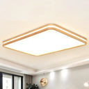 Modern White Acrylic Ceiling Light With Wooden Trim For Living Rooms / Warm