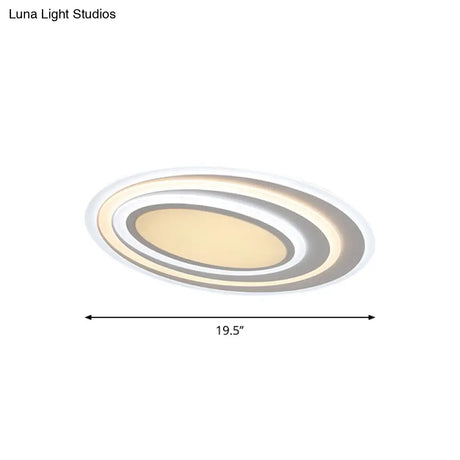 Modern White Acrylic Led Ceiling Light - Flush Mount Surface Lighting Available In