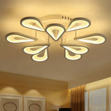 Modern White Acrylic Led Ceiling Light With Flower Design For Living Room 9 / Warm