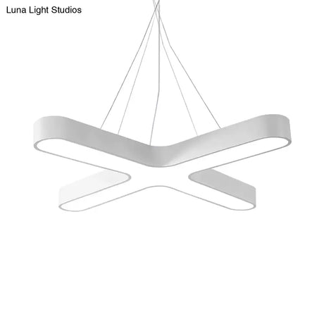Modern White/Black/Gold Cross Hanging Lamp - 23.5’’/35.5’’ Wide Led Pendant Light With