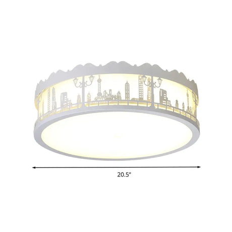 Modern White Circle Ceiling Light Fixture For Nursing Room