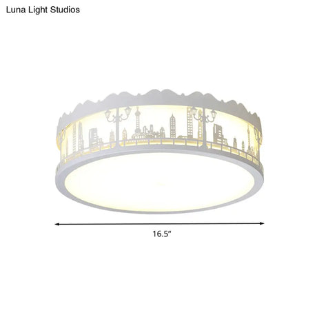 Modern White Circle Ceiling Light Fixture For Nursing Room