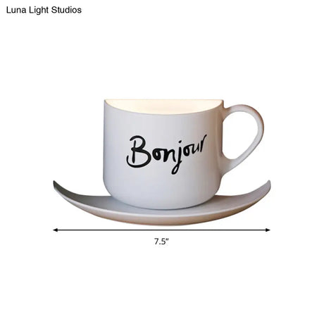 Modern White Coffee Cup Wall Sconce For Bedroom Lighting