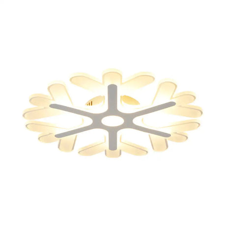 Modern White Coral Flush Ceiling Light With Led Acrylic Lamp In 3 Color Options