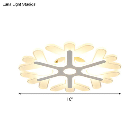 Modern White Coral Flush Ceiling Light With Led Acrylic Lamp In 3 Color Options