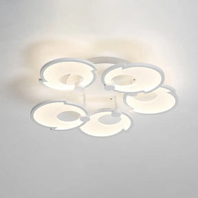 Modern White Floral Led Acrylic Semi Flushmount Ceiling Light In White/Warm Tone / Warm