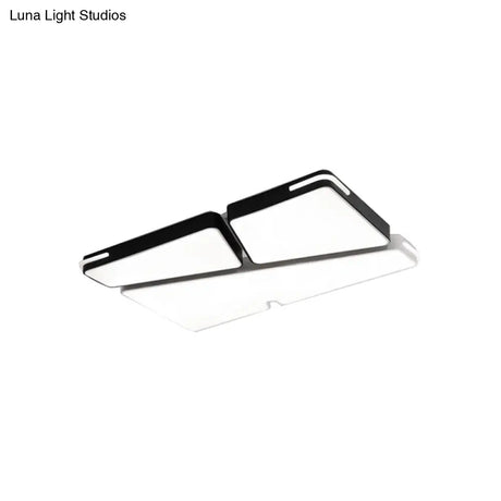 Modern White Flush Mounted Led Ceiling Light - Minimalistic Design 19.5’/23.5’ Width White/Warm