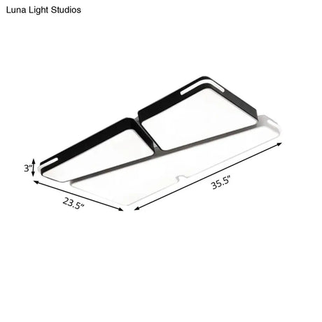 Modern White Flush Mounted Led Ceiling Light - Minimalistic Design 19.5’/23.5’ Width White/Warm