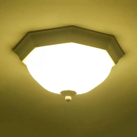 Modern White Glass Fluted Ceiling Mount Light For Porch
