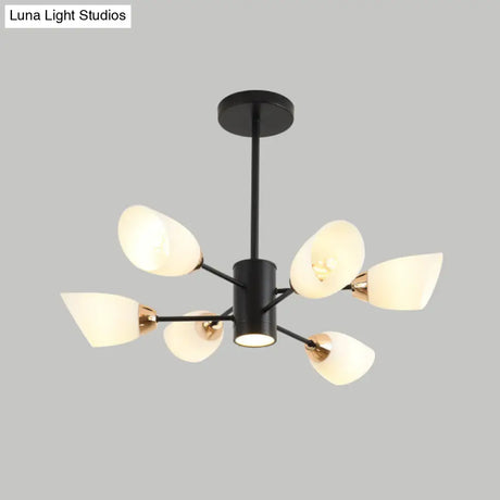 Modern White Glass Starburst Hanging Chandelier For Living Room Ceiling
