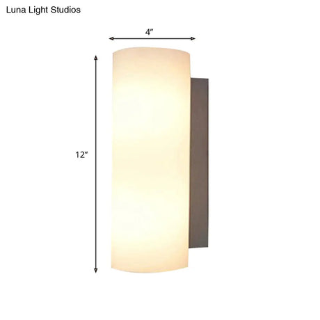 Modern White Glass Wall Sconce For Bedroom With 1 Light