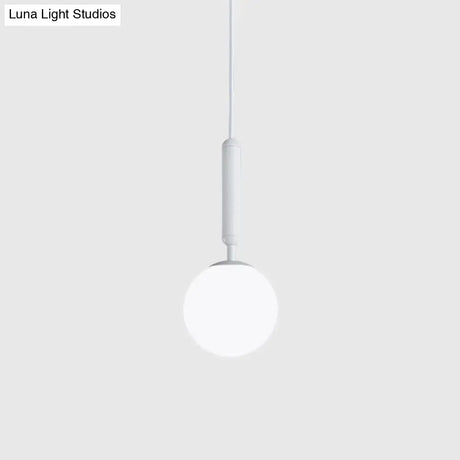 Modern White Hanging Glass Pendant Lamp For Bedroom White / 6 Lighting