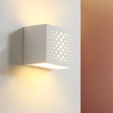 Modern White Laser-Cut Box Wall Light Sconce - 1 Head Gypsum Led Lamp