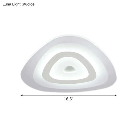 Modern White Led Ceiling Mounted Lamp - Acrylic Layered Triangle Thin Flush Light