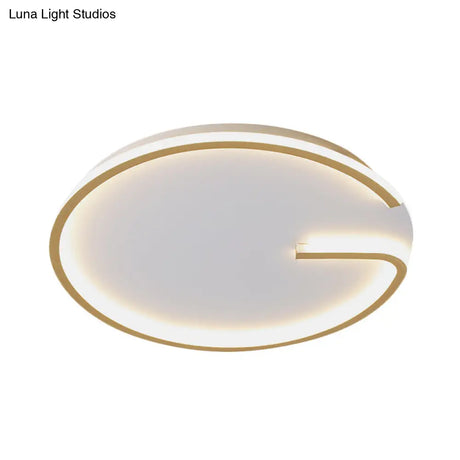 Modern White Led Flush Mount Lamp - Round Acrylic Bedroom Light 16’/19.5’ Dia G - Pattern Warm/White