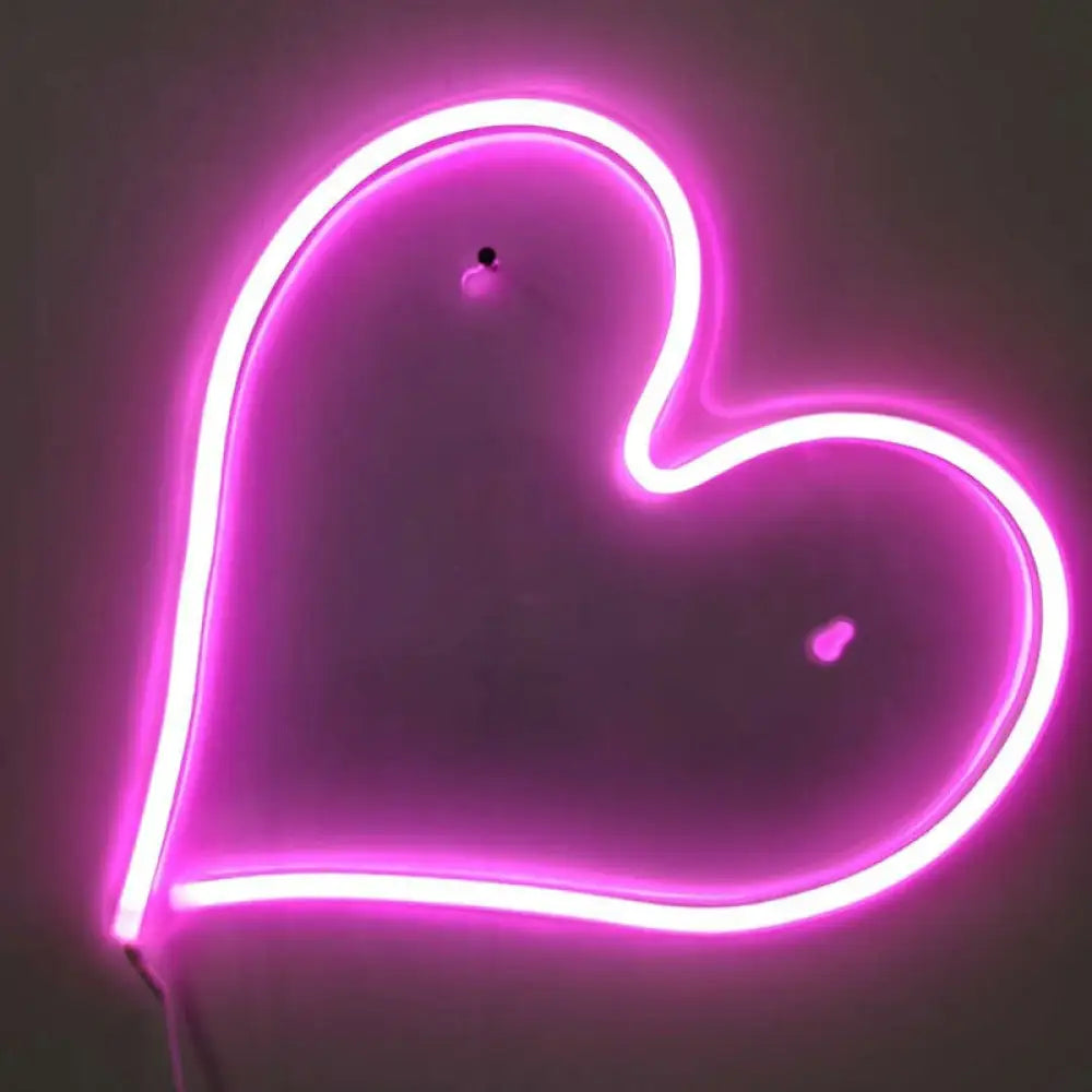 Modern White Led Usb Powered Baby Room Night Lamp With Loving Heart Design