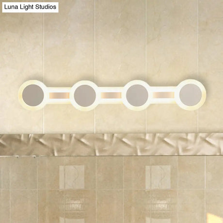 Modern White Led Vanity Light - 16/23.5 Linear Wall Sconce With Acrylic Shade Warm/White 3/4 Lights